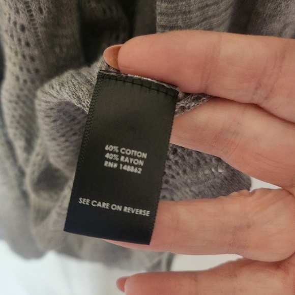 Torrid Boho gray Pointelle Knit open front cardigan with open split back Size - Picture 10 of 13